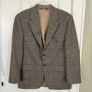 Lauren Ralph Lauren 100% Pure Wool Plaid Suit Jacket Blazer Sport Coat Mens 40R